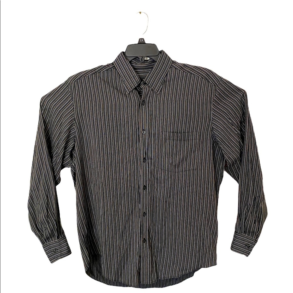 Bugatchi Uomo Dress Shirt Striped Mens Size Large